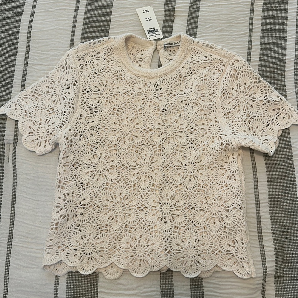 Abercrombie & Fitch Cream Crochet Blouse